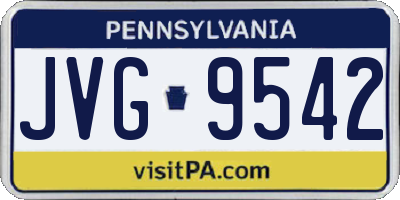 PA license plate JVG9542