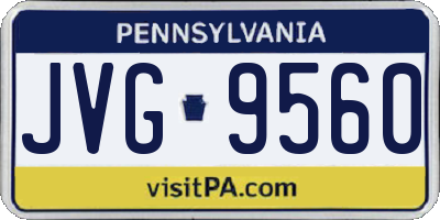PA license plate JVG9560