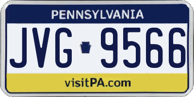 PA license plate JVG9566