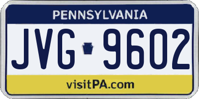 PA license plate JVG9602