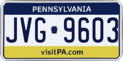 PA license plate JVG9603