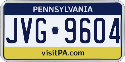 PA license plate JVG9604