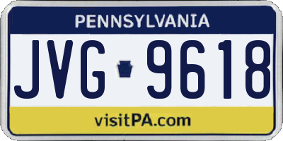 PA license plate JVG9618