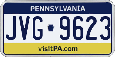 PA license plate JVG9623