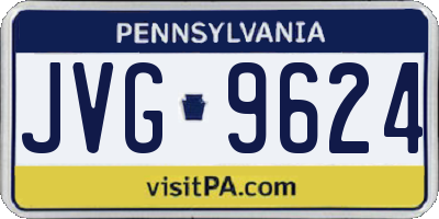PA license plate JVG9624