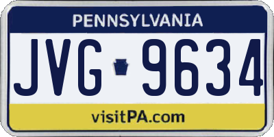 PA license plate JVG9634