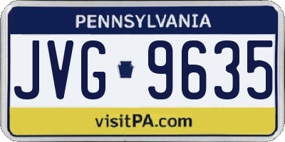 PA license plate JVG9635