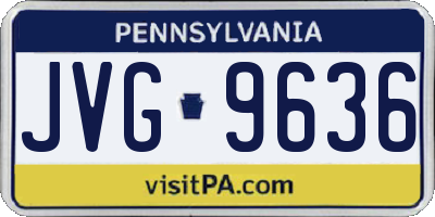 PA license plate JVG9636