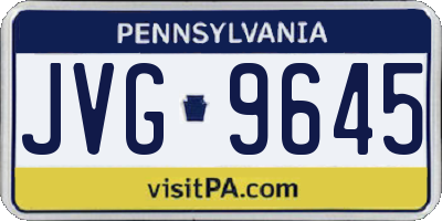 PA license plate JVG9645