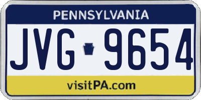 PA license plate JVG9654