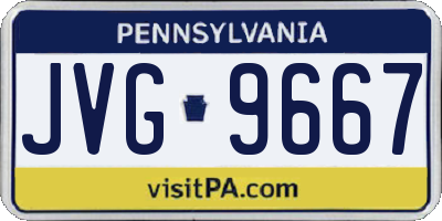PA license plate JVG9667