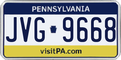 PA license plate JVG9668