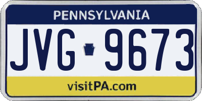 PA license plate JVG9673