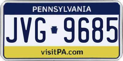 PA license plate JVG9685