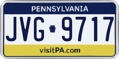 PA license plate JVG9717