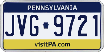 PA license plate JVG9721