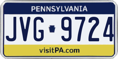 PA license plate JVG9724