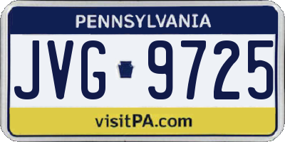 PA license plate JVG9725