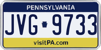 PA license plate JVG9733