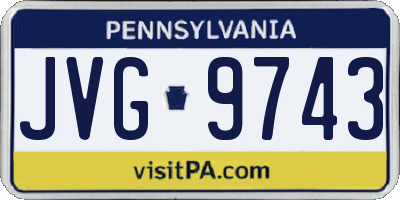 PA license plate JVG9743