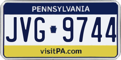 PA license plate JVG9744