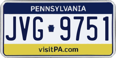 PA license plate JVG9751