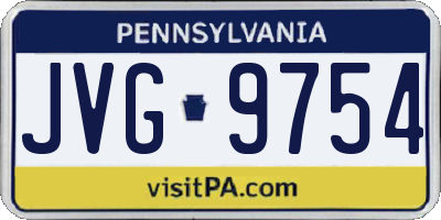 PA license plate JVG9754