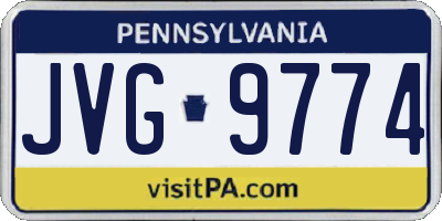 PA license plate JVG9774