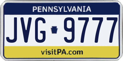 PA license plate JVG9777
