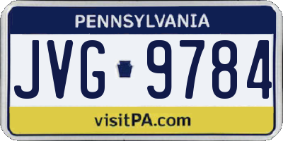 PA license plate JVG9784