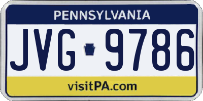 PA license plate JVG9786