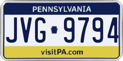 PA license plate JVG9794