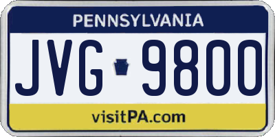 PA license plate JVG9800