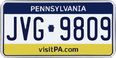 PA license plate JVG9809