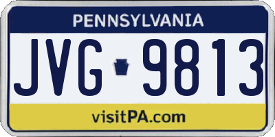 PA license plate JVG9813
