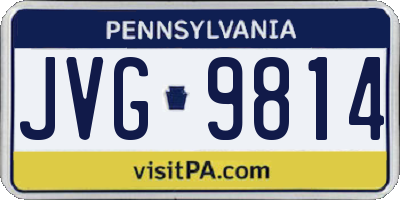 PA license plate JVG9814