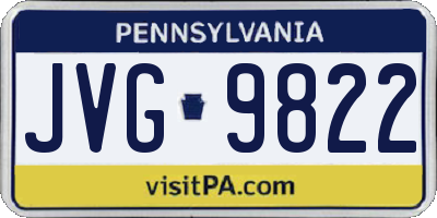 PA license plate JVG9822