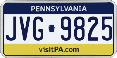 PA license plate JVG9825