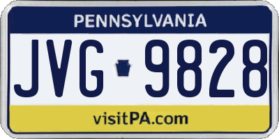PA license plate JVG9828