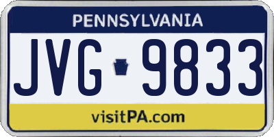 PA license plate JVG9833
