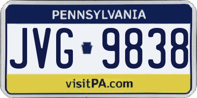 PA license plate JVG9838