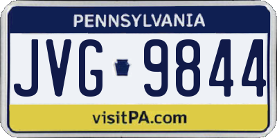 PA license plate JVG9844