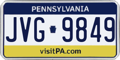 PA license plate JVG9849
