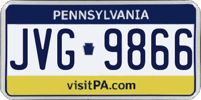 PA license plate JVG9866