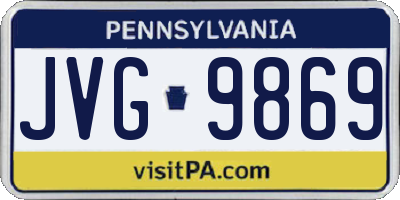PA license plate JVG9869