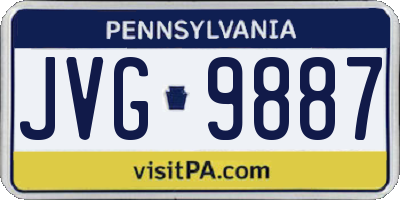 PA license plate JVG9887