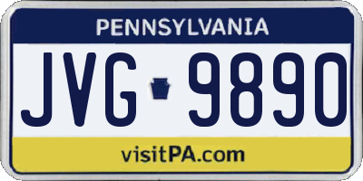 PA license plate JVG9890