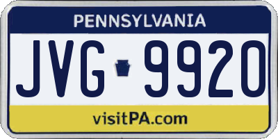 PA license plate JVG9920