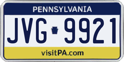 PA license plate JVG9921