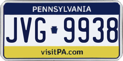 PA license plate JVG9938